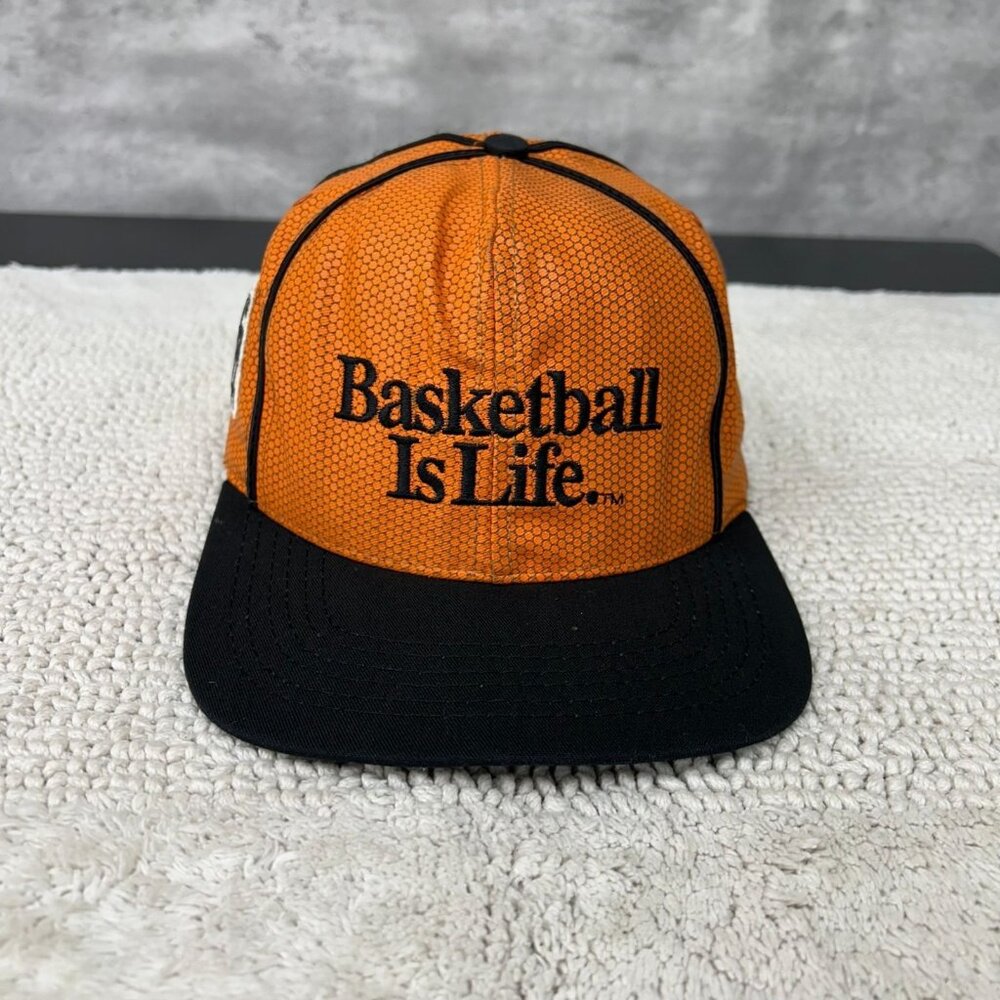 Vintage Basketball Is Life‎ Snapback Hat OSFA Big Ball Sports Two Tone Hip Hop